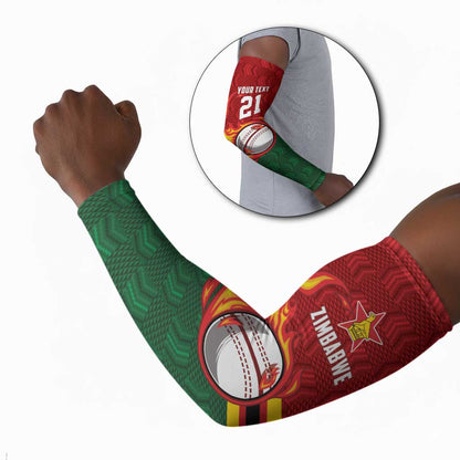 Custom Africa Cricket Zimbabwe Arm Sleeves The Chevrons Cricket Ball Fire