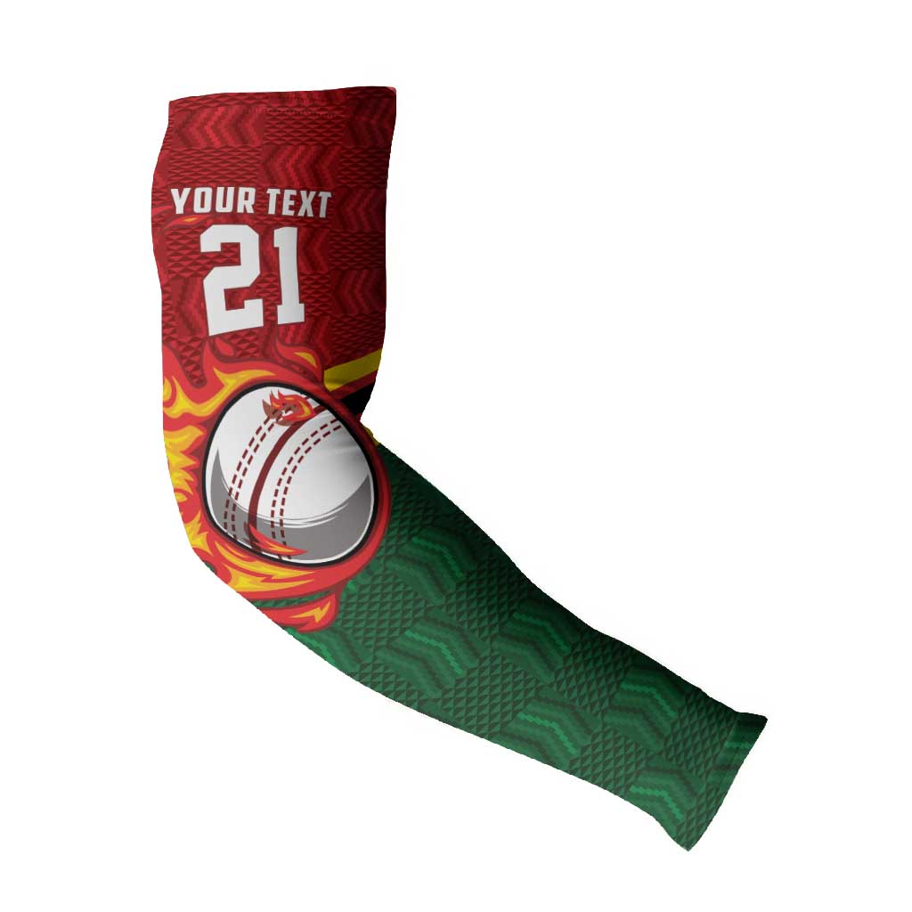 Custom Africa Cricket Zimbabwe Arm Sleeves The Chevrons Cricket Ball Fire