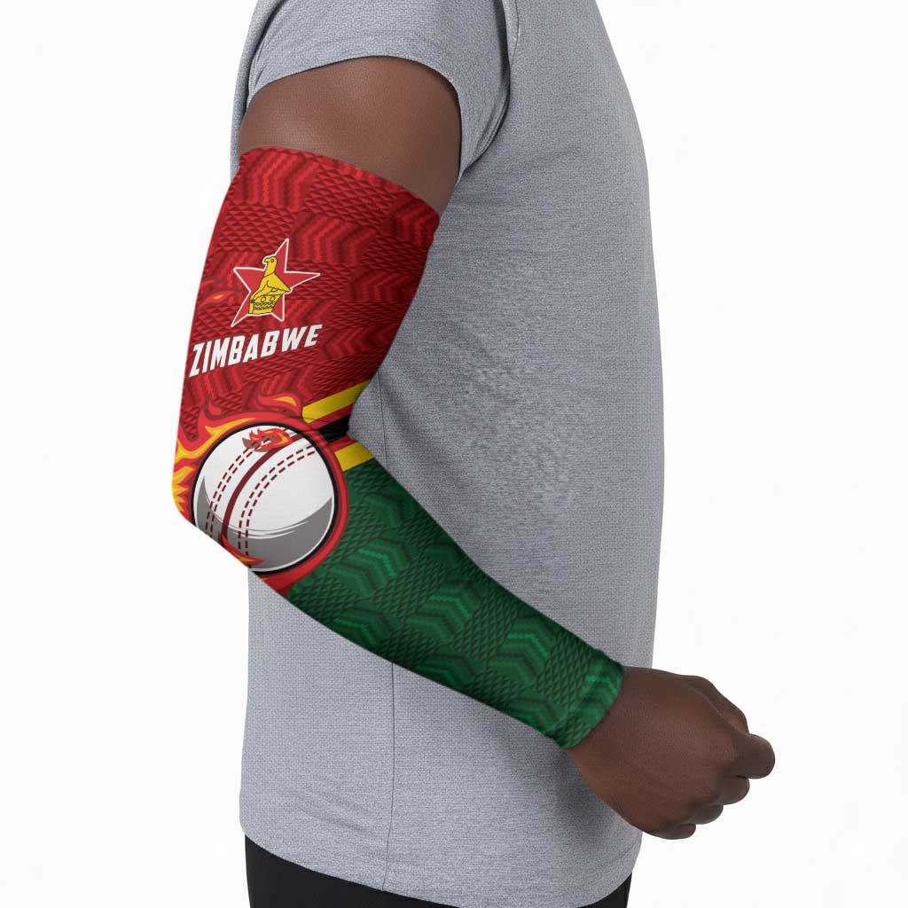 Custom Africa Cricket Zimbabwe Arm Sleeves The Chevrons Cricket Ball Fire