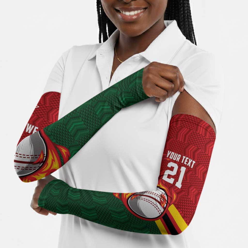 Custom Africa Cricket Zimbabwe Arm Sleeves The Chevrons Cricket Ball Fire