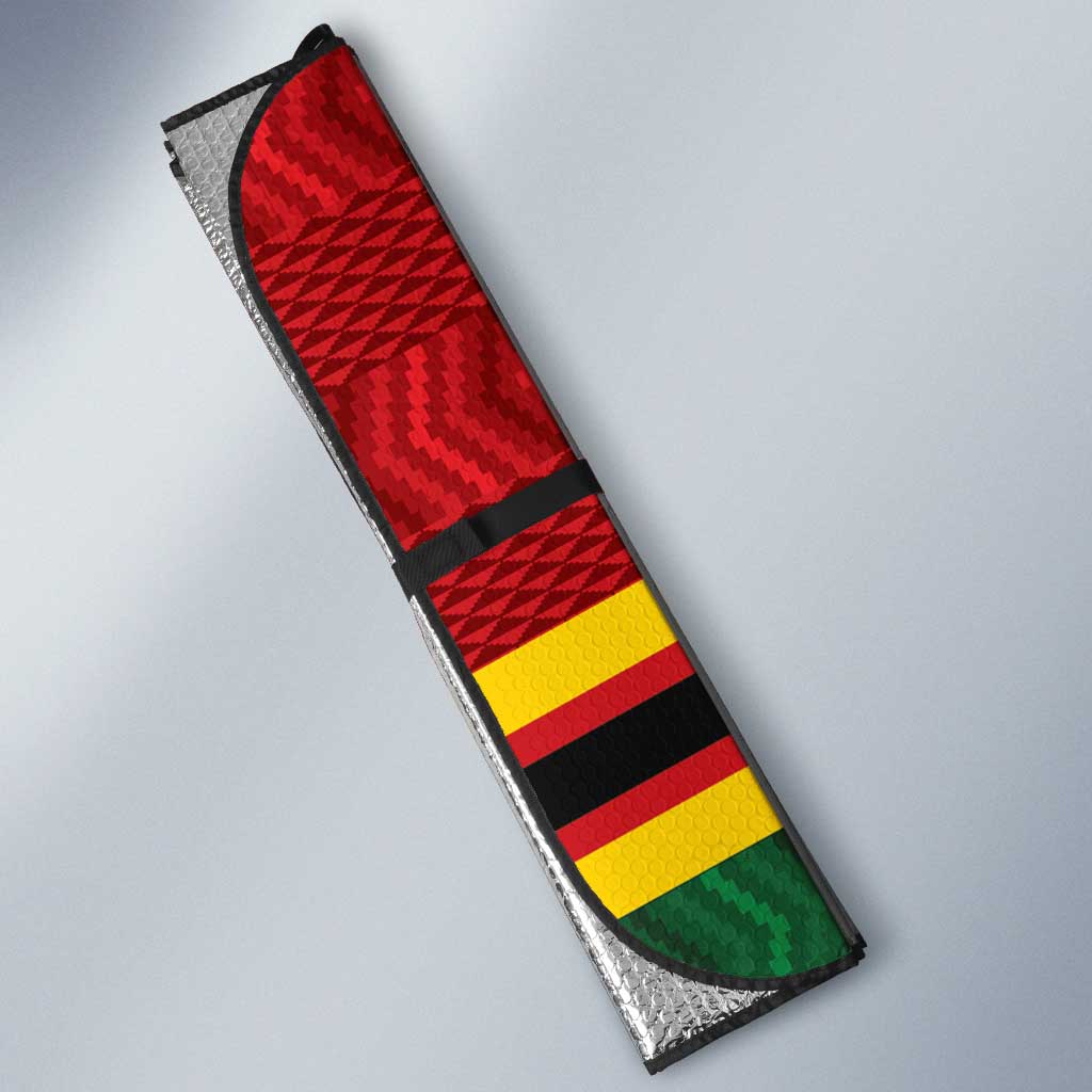 Custom Africa Cricket Zimbabwe Auto Sun Shade The Chevrons Cricket Ball Fire