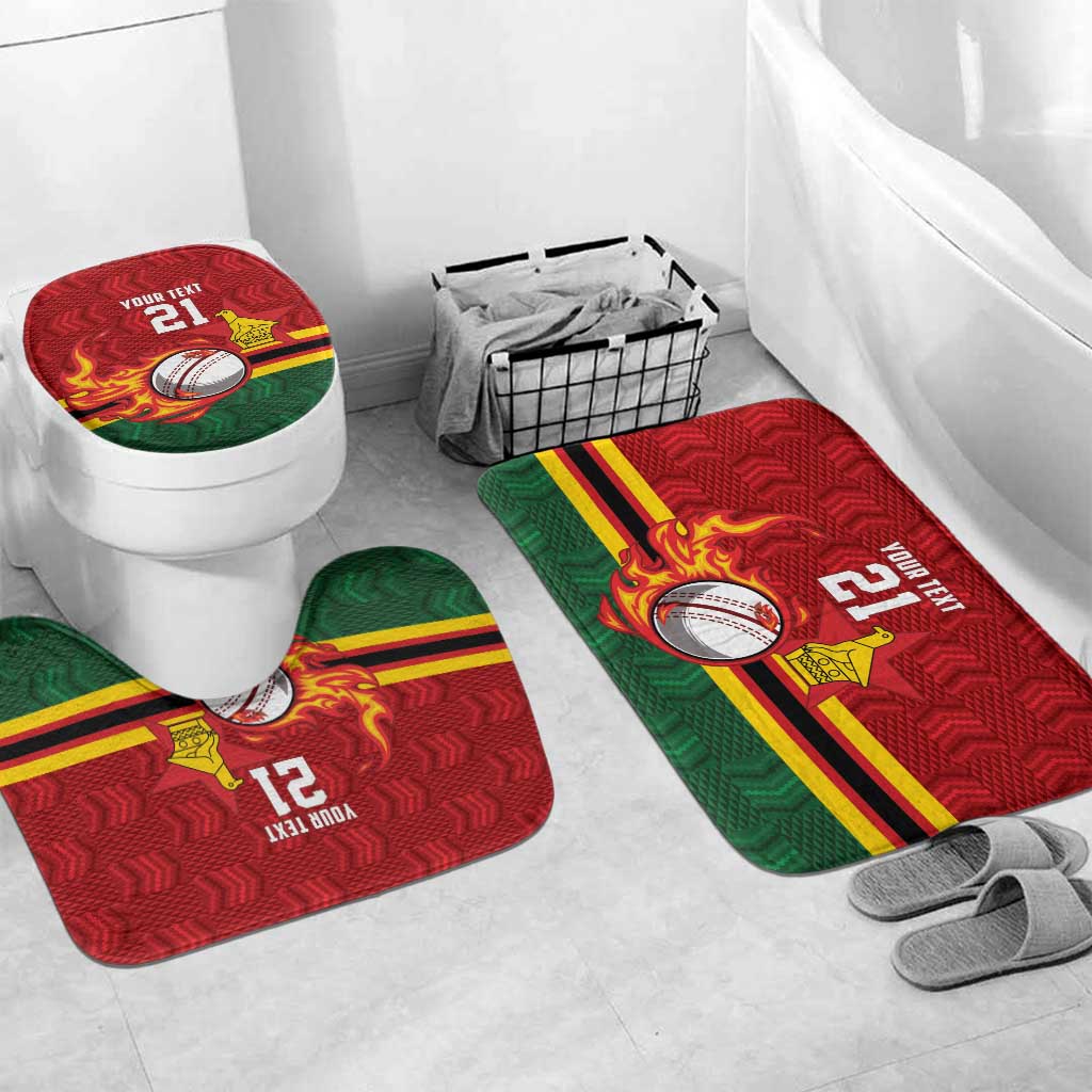 Custom Africa Cricket Zimbabwe Bathroom Set The Chevrons Cricket Ball Fire