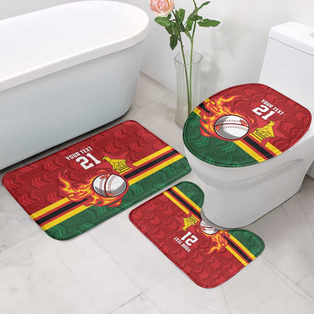 Custom Africa Cricket Zimbabwe Bathroom Set The Chevrons Cricket Ball Fire