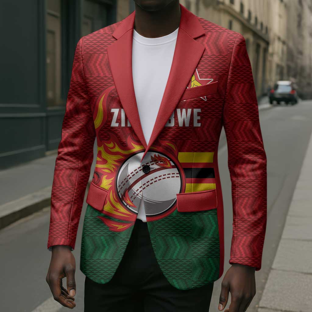 Custom Africa Cricket Zimbabwe Blazer The Chevrons Cricket Ball Fire