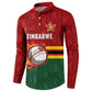 Custom Africa Cricket Zimbabwe Button Sweatshirt The Chevrons Cricket Ball Fire