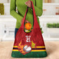 Custom Africa Cricket Zimbabwe Grocery Bag The Chevrons Cricket Ball Fire - African Pride