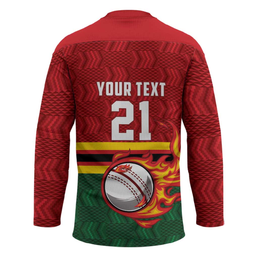 Custom Africa Cricket Zimbabwe Hockey Jersey The Chevrons Cricket Ball Fire
