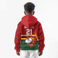 Custom Africa Cricket Zimbabwe Kid Hoodie The Chevrons Cricket Ball Fire - African Pride