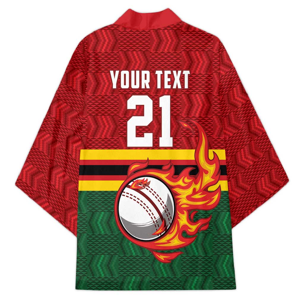 Custom Africa Cricket Zimbabwe Kimono The Chevrons Cricket Ball Fire