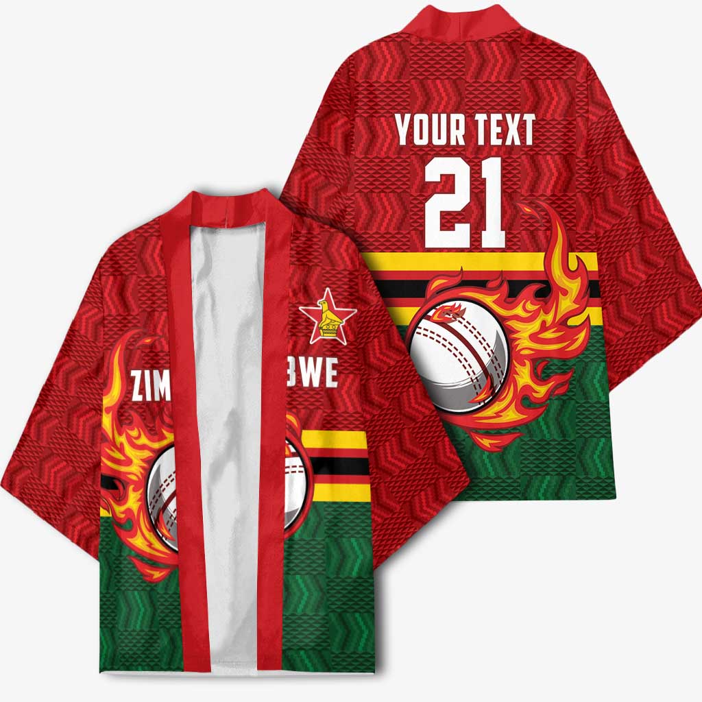 Custom Africa Cricket Zimbabwe Kimono The Chevrons Cricket Ball Fire