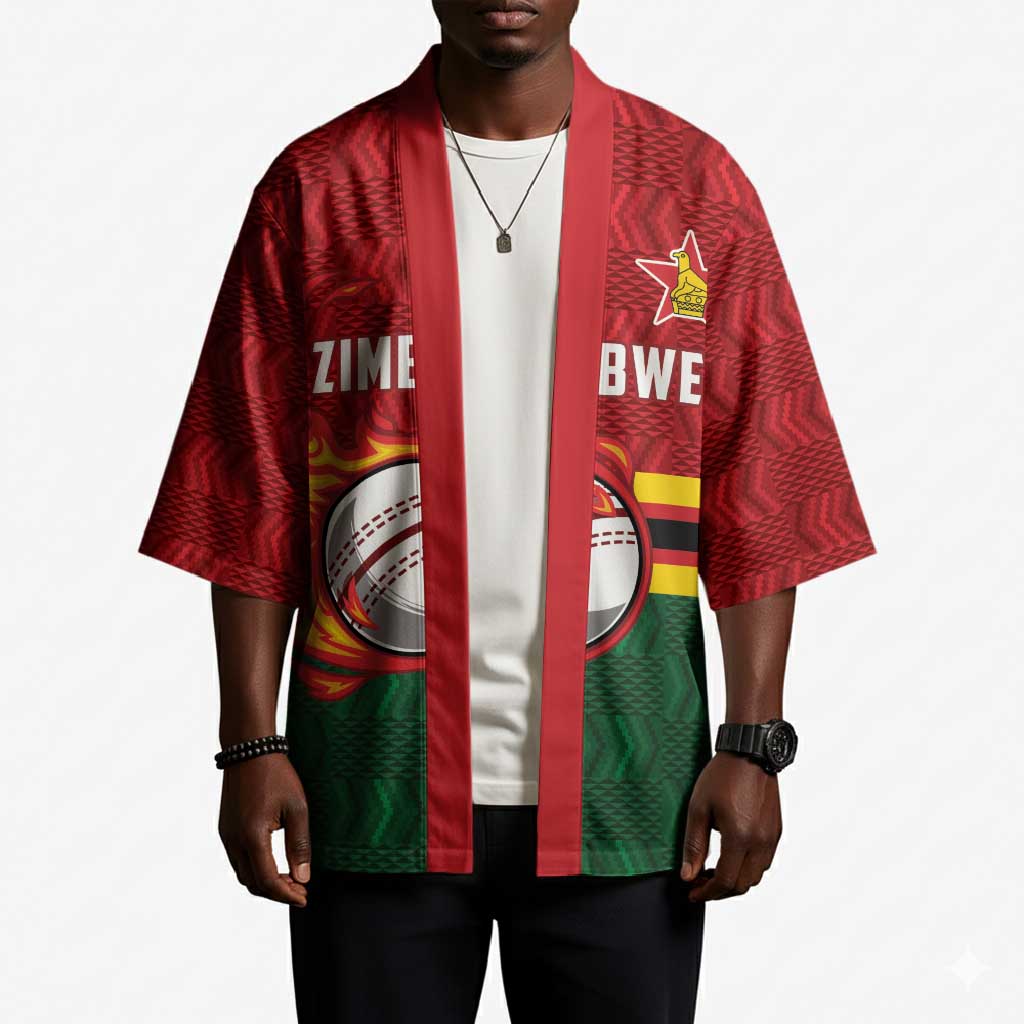 Custom Africa Cricket Zimbabwe Kimono The Chevrons Cricket Ball Fire
