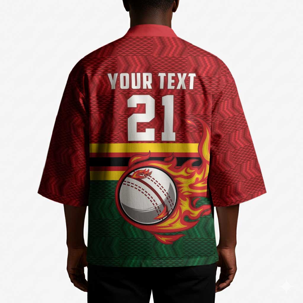 Custom Africa Cricket Zimbabwe Kimono The Chevrons Cricket Ball Fire