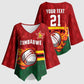 Custom Africa Cricket Zimbabwe Kimono Sleeve Blouse The Chevrons Cricket Ball Fire
