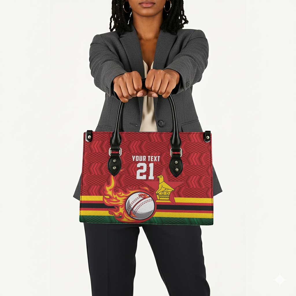 Custom Africa Cricket Zimbabwe Leather Bag The Chevrons Cricket Ball Fire