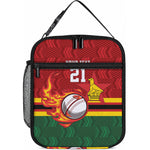 Custom Africa Cricket Zimbabwe Lunch Bag The Chevrons Cricket Ball Fire