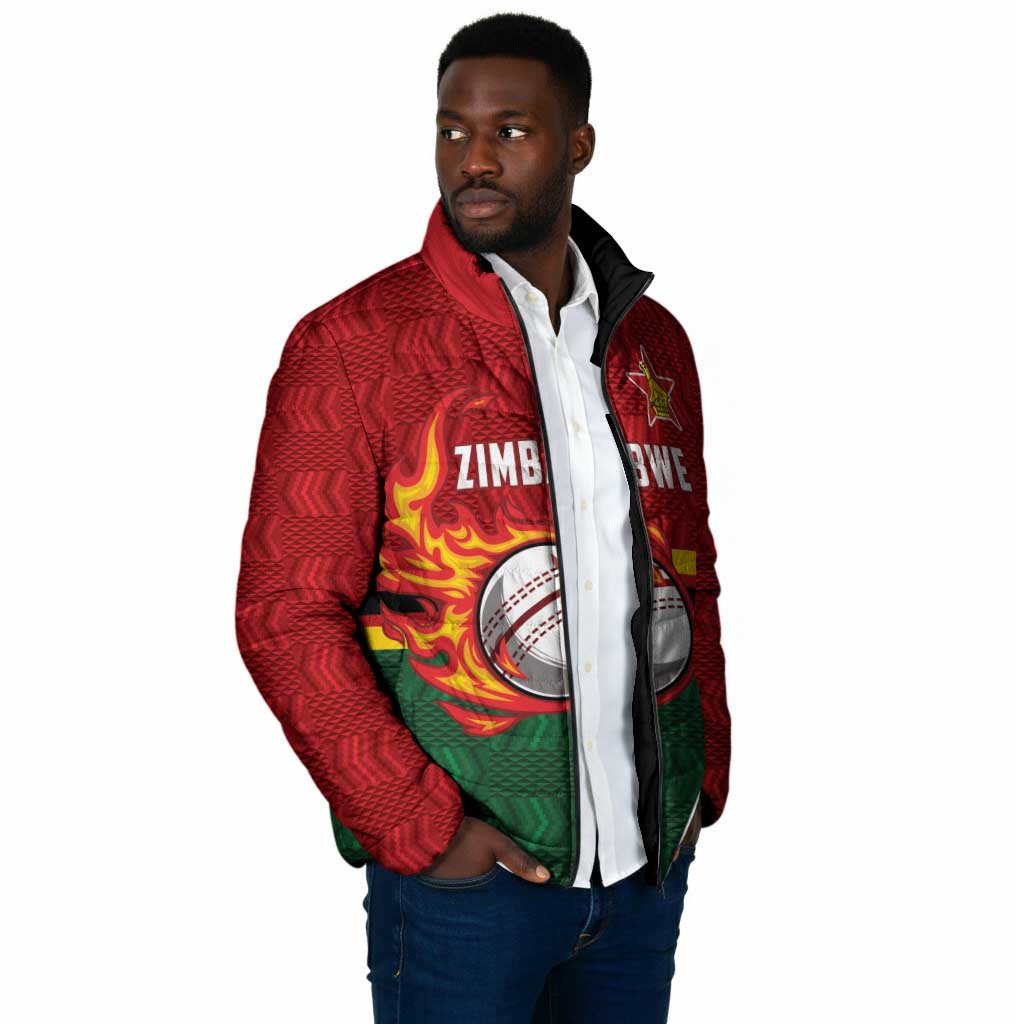 Custom Africa Cricket Zimbabwe Padded Jacket The Chevrons Cricket Ball Fire