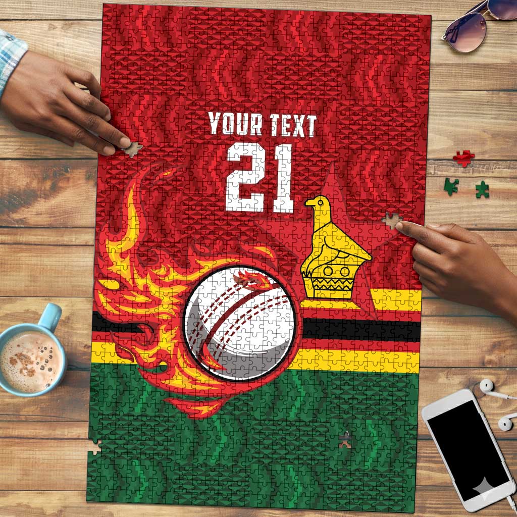 Custom Africa Cricket Zimbabwe Puzzle The Chevrons Cricket Ball Fire