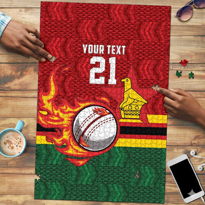 Custom Africa Cricket Zimbabwe Puzzle The Chevrons Cricket Ball Fire