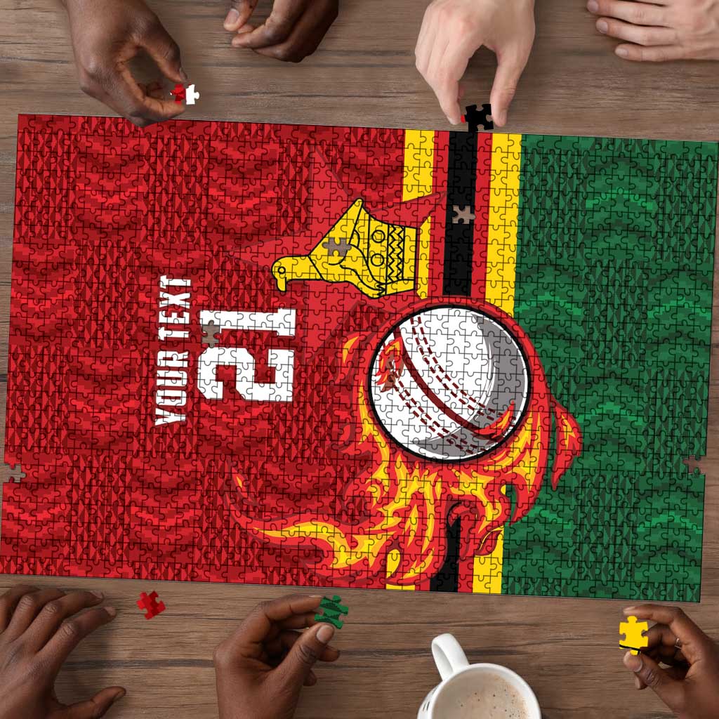 Custom Africa Cricket Zimbabwe Puzzle The Chevrons Cricket Ball Fire