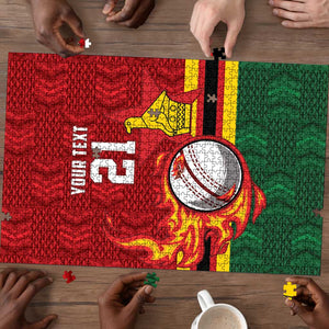 Custom Africa Cricket Zimbabwe Puzzle The Chevrons Cricket Ball Fire