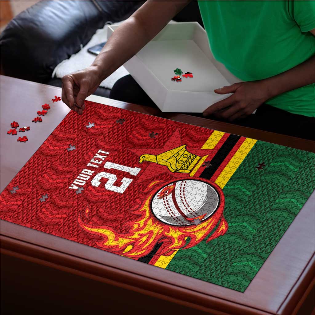 Custom Africa Cricket Zimbabwe Puzzle The Chevrons Cricket Ball Fire