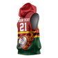 Custom Africa Cricket Zimbabwe Sleeveless Hoodie The Chevrons Cricket Ball Fire - African Pride