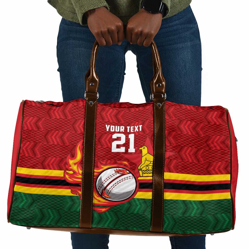 Custom Africa Cricket Zimbabwe Travel Bag The Chevrons Cricket Ball Fire