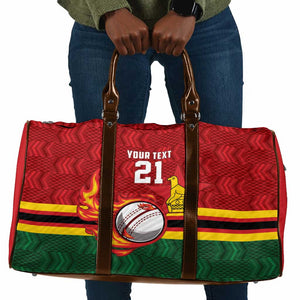 Custom Africa Cricket Zimbabwe Travel Bag The Chevrons Cricket Ball Fire