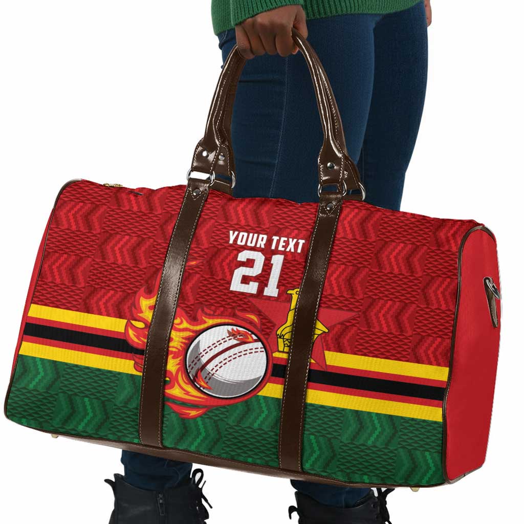 Custom Africa Cricket Zimbabwe Travel Bag The Chevrons Cricket Ball Fire