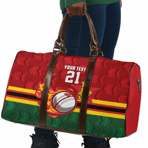Custom Africa Cricket Zimbabwe Travel Bag The Chevrons Cricket Ball Fire