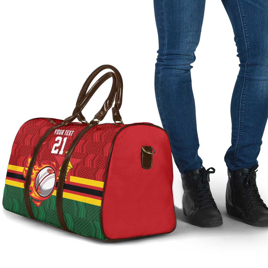 Custom Africa Cricket Zimbabwe Travel Bag The Chevrons Cricket Ball Fire