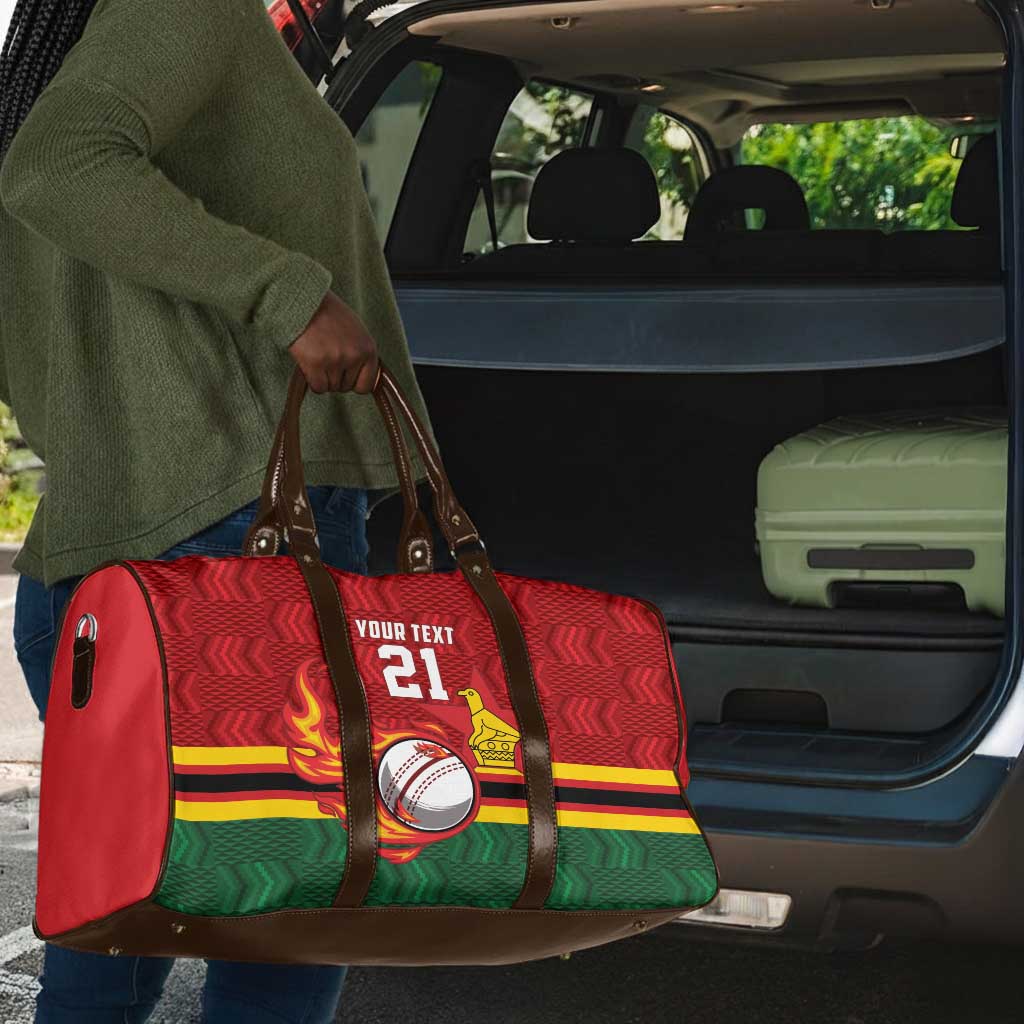 Custom Africa Cricket Zimbabwe Travel Bag The Chevrons Cricket Ball Fire