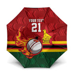 Custom Africa Cricket Zimbabwe Umbrella The Chevrons Cricket Ball Fire
