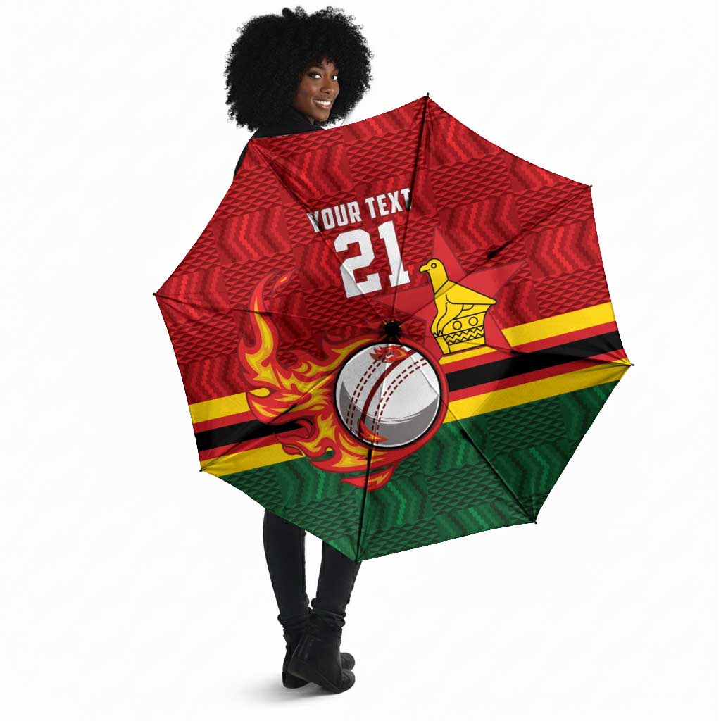 Custom Africa Cricket Zimbabwe Umbrella The Chevrons Cricket Ball Fire