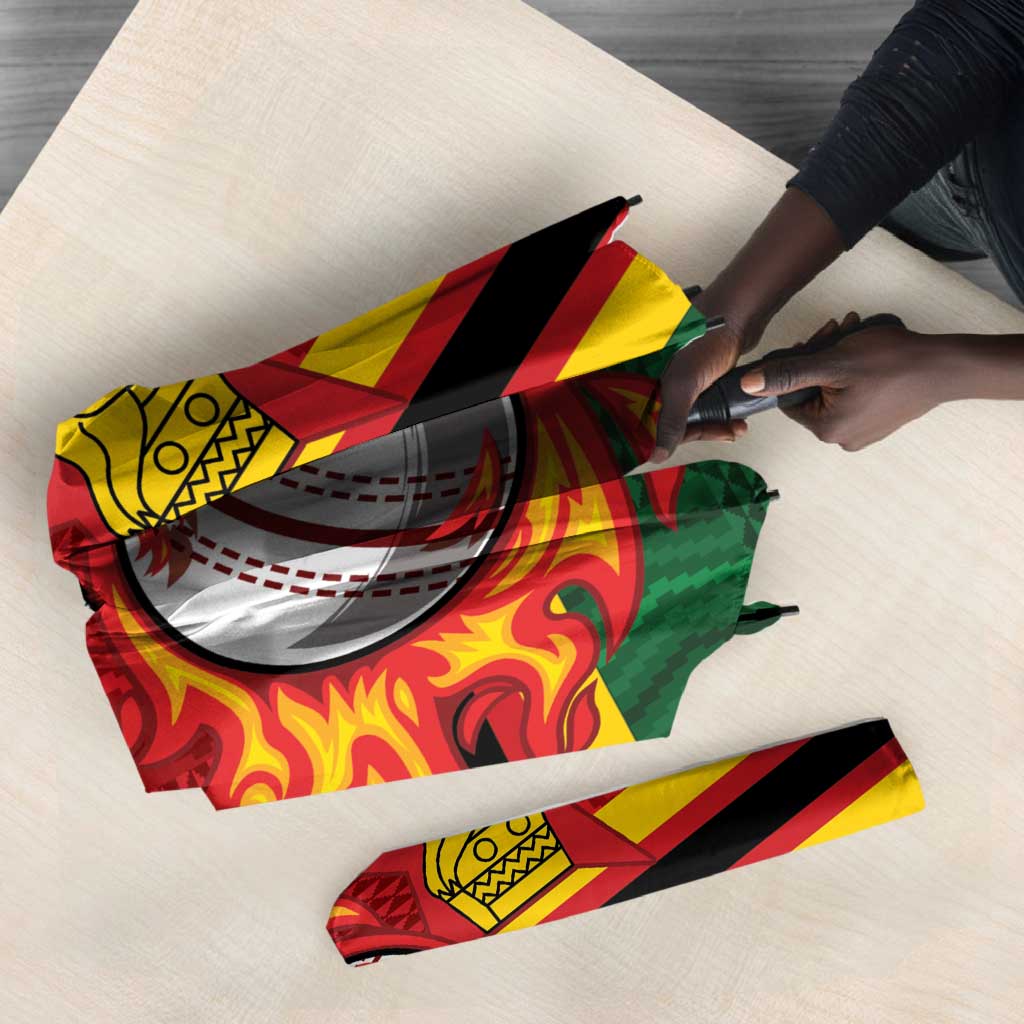 Custom Africa Cricket Zimbabwe Umbrella The Chevrons Cricket Ball Fire