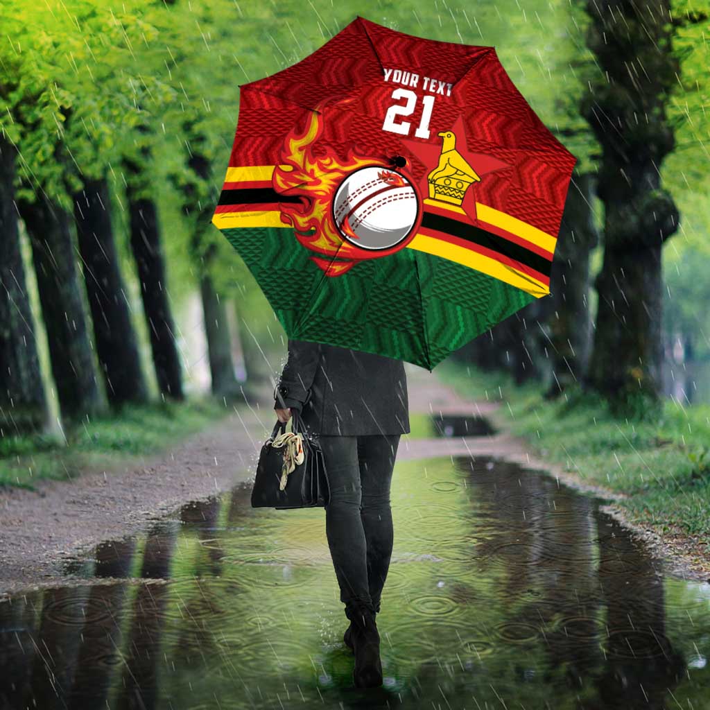 Custom Africa Cricket Zimbabwe Umbrella The Chevrons Cricket Ball Fire