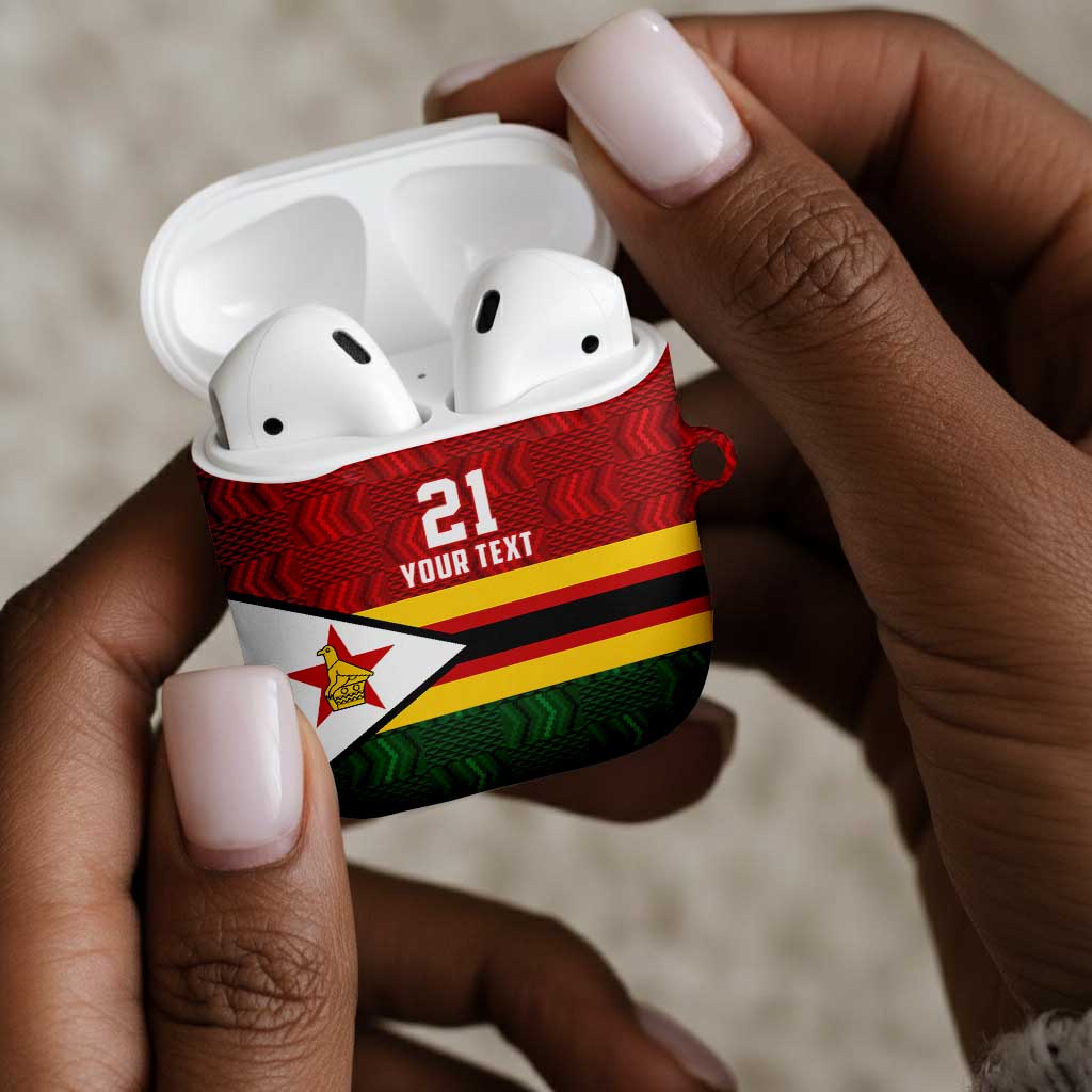 Custom Africa Cricket Zimbabwe AirPods Case Zimbabwean Pattern Flag Motif