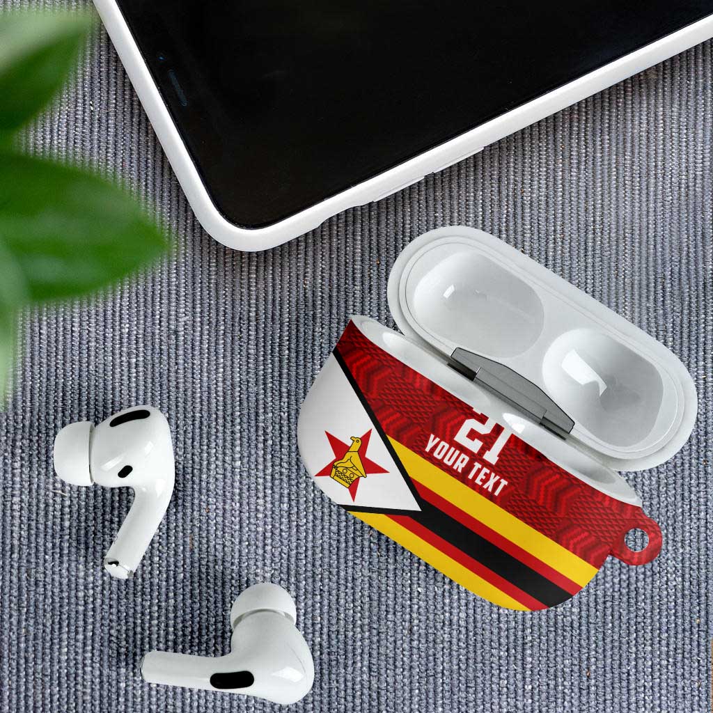 Custom Africa Cricket Zimbabwe AirPods Case Zimbabwean Pattern Flag Motif