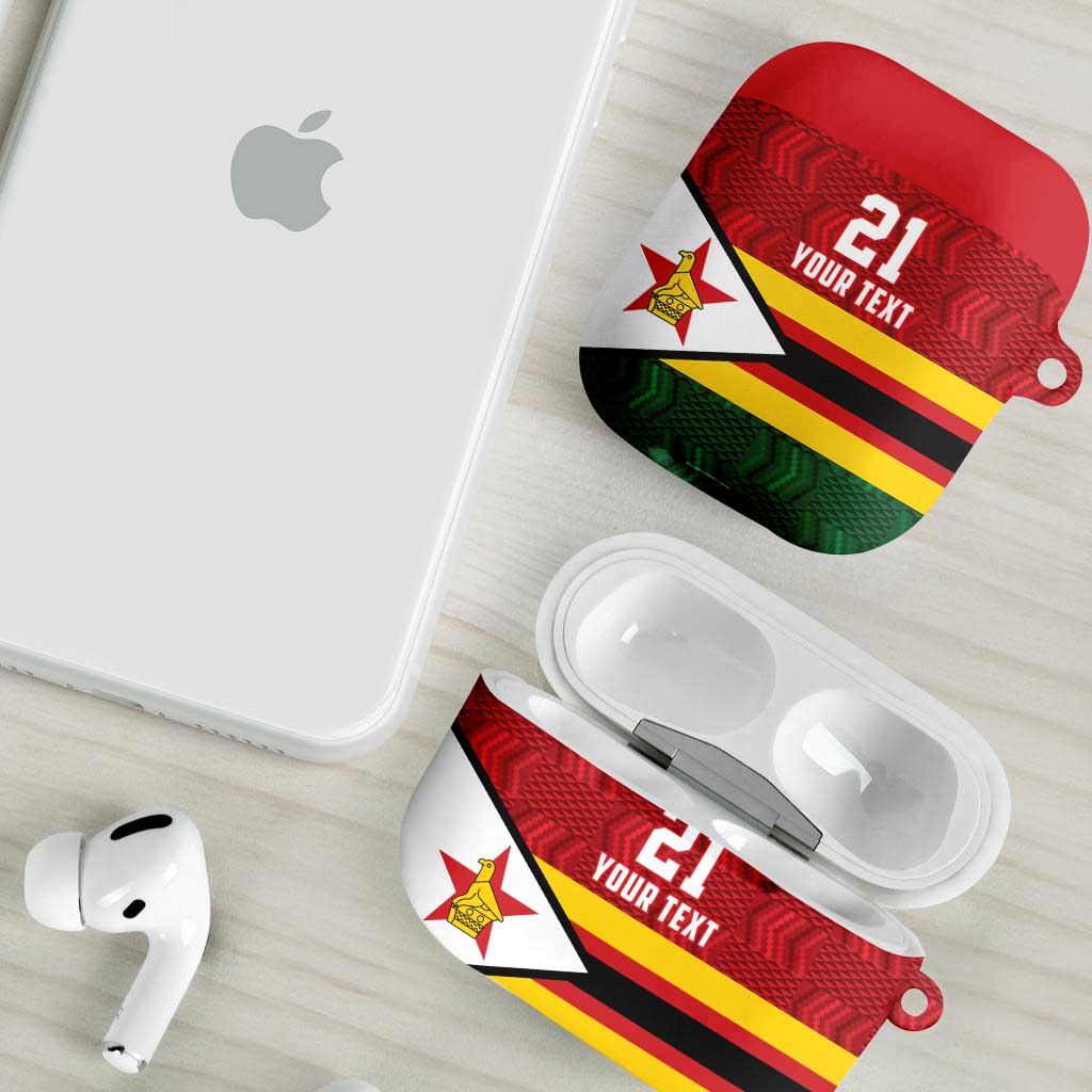 Custom Africa Cricket Zimbabwe AirPods Case Zimbabwean Pattern Flag Motif