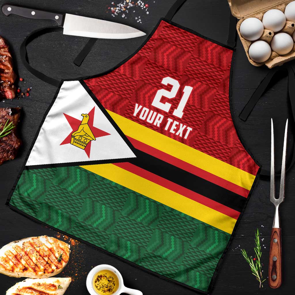 Custom Africa Cricket Zimbabwe Apron Zimbabwean Pattern Flag Motif