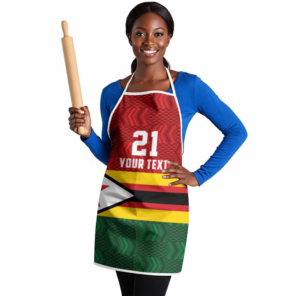 Custom Africa Cricket Zimbabwe Apron Zimbabwean Pattern Flag Motif