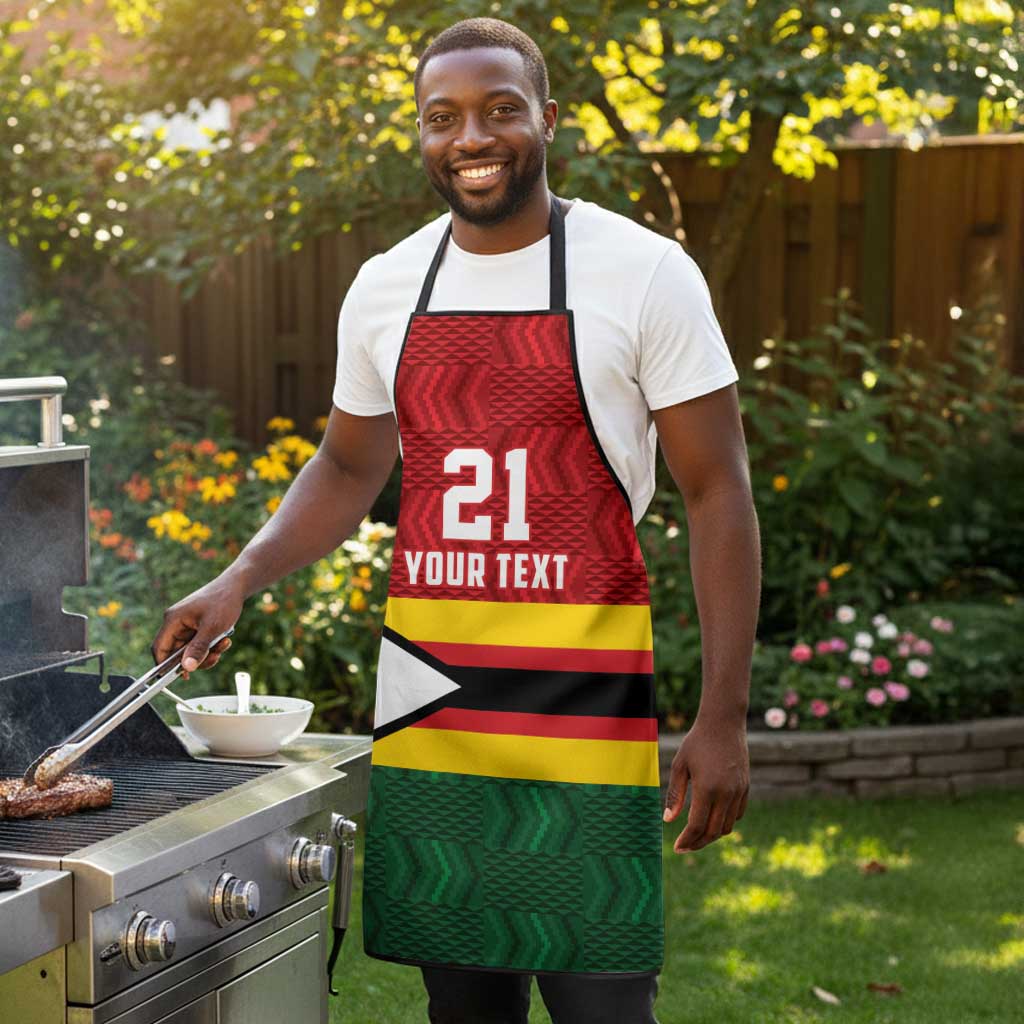 Custom Africa Cricket Zimbabwe Apron Zimbabwean Pattern Flag Motif