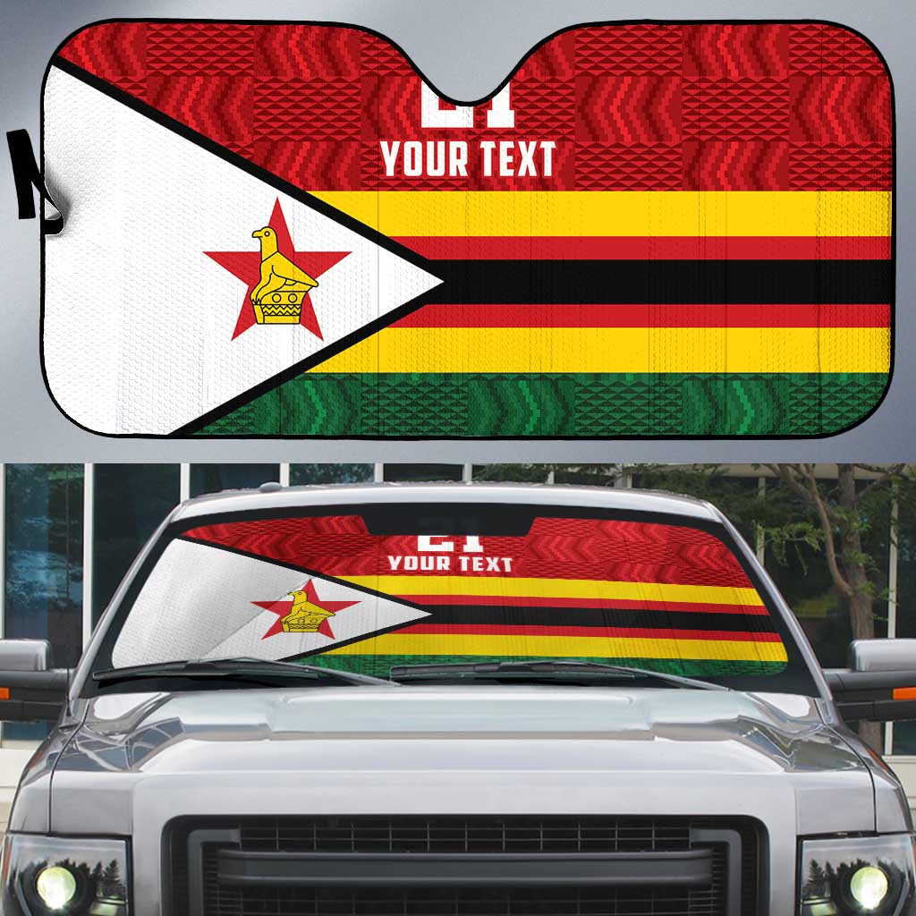 Custom Africa Cricket Zimbabwe Auto Sun Shade Zimbabwean Pattern Flag Motif