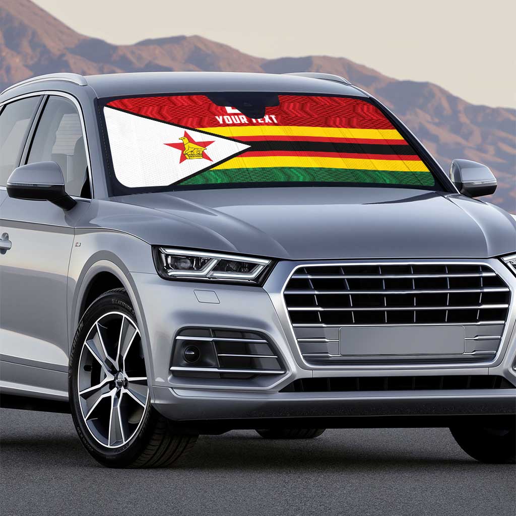 Custom Africa Cricket Zimbabwe Auto Sun Shade Zimbabwean Pattern Flag Motif