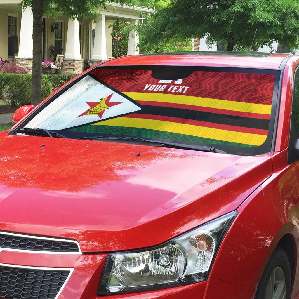 Custom Africa Cricket Zimbabwe Auto Sun Shade Zimbabwean Pattern Flag Motif