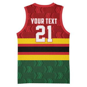 Custom Africa Cricket Zimbabwe Basketball Jersey Zimbabwean Pattern Flag Motif LT9