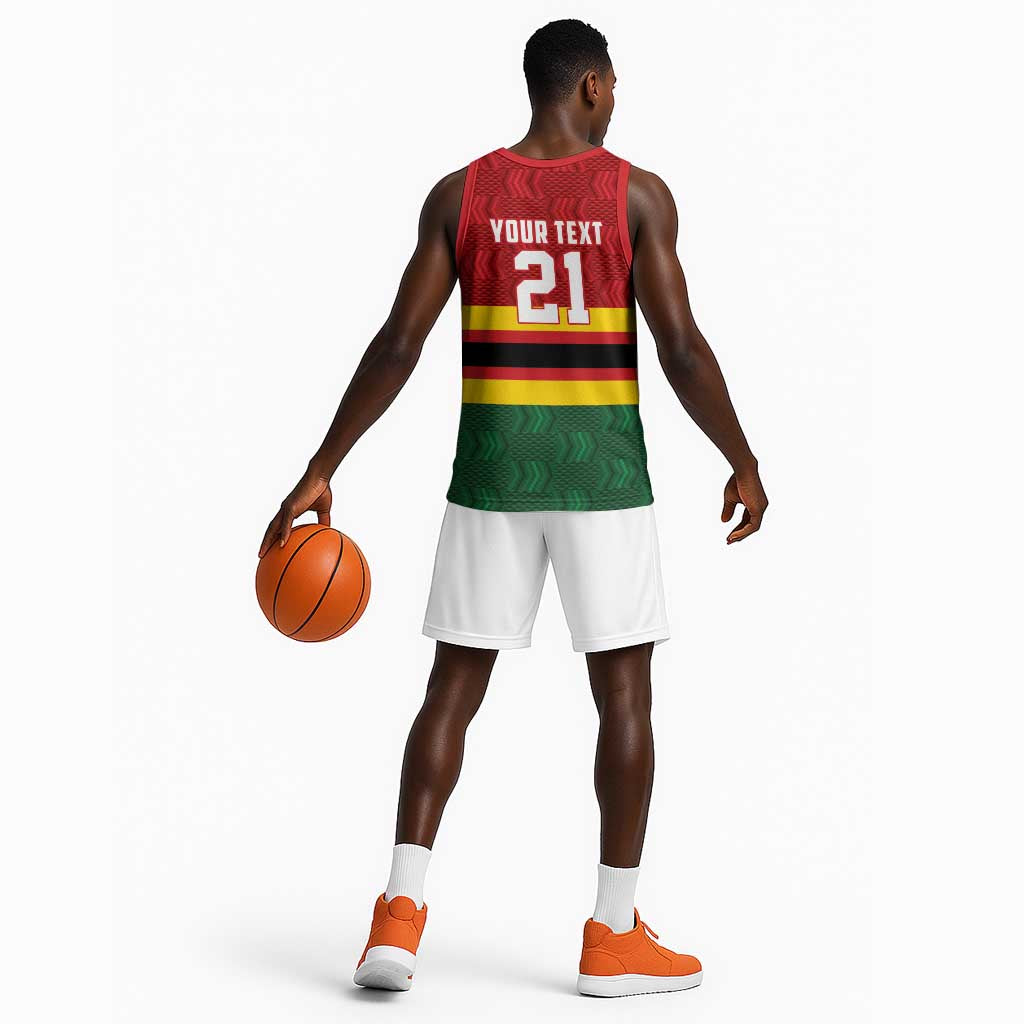 Custom Africa Cricket Zimbabwe Basketball Jersey Zimbabwean Pattern Flag Motif LT9