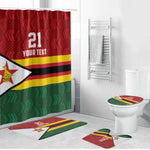 Custom Africa Cricket Zimbabwe Bathroom Set Zimbabwean Pattern Flag Motif