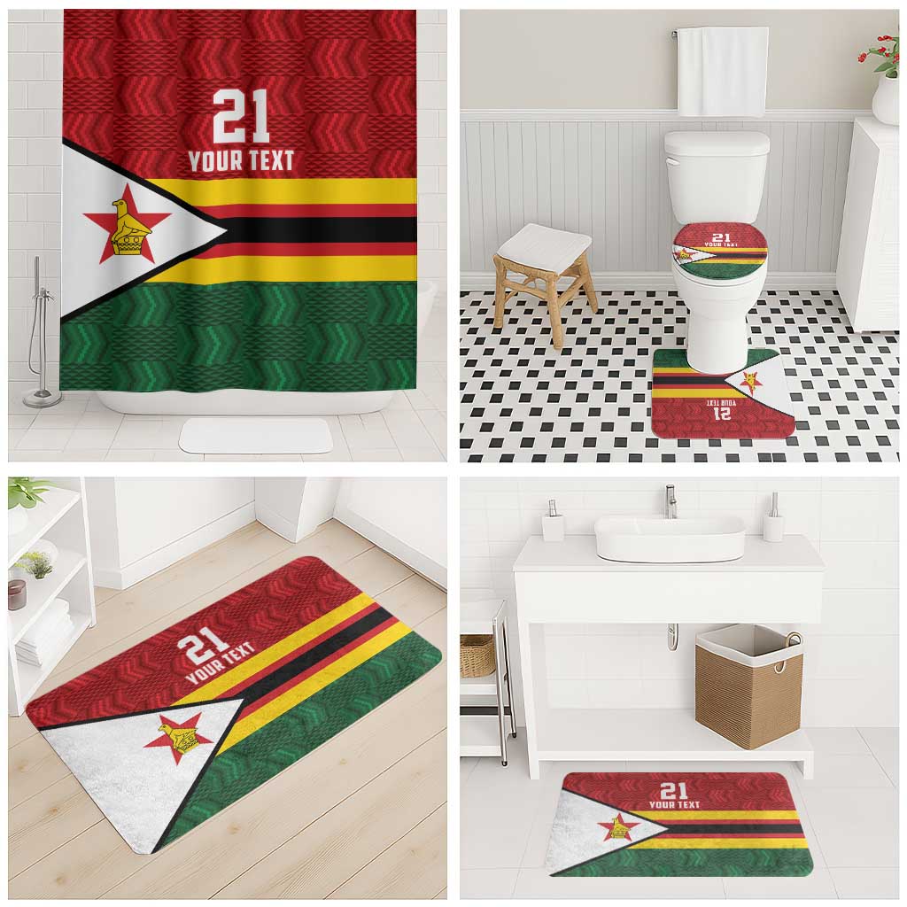 Custom Africa Cricket Zimbabwe Bathroom Set Zimbabwean Pattern Flag Motif