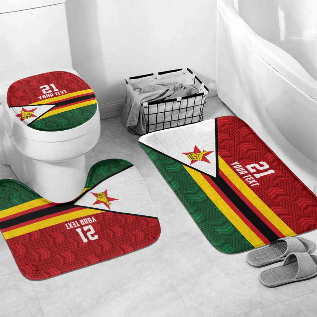 Custom Africa Cricket Zimbabwe Bathroom Set Zimbabwean Pattern Flag Motif